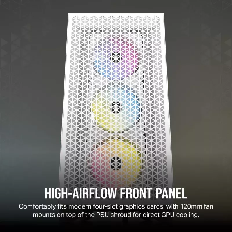CORSAIR Mid-Tower Κουτί PC - 3000d RGB Airflow - Λευκό