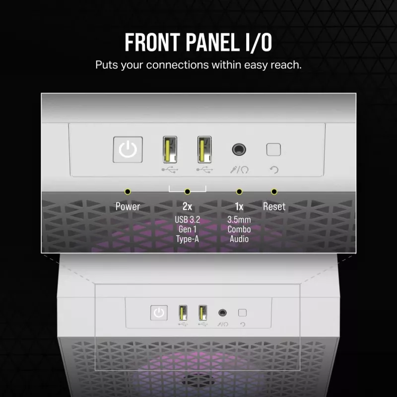 CORSAIR Mid-Tower Κουτί PC - 3000d RGB Airflow - Λευκό