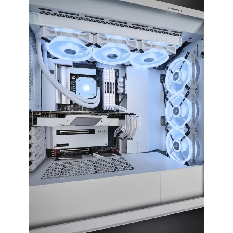 CORSAIR Mid-Tower Smart Case - iCUE 5000X - RGB QL Edition Tempered Glass True - Λευκό