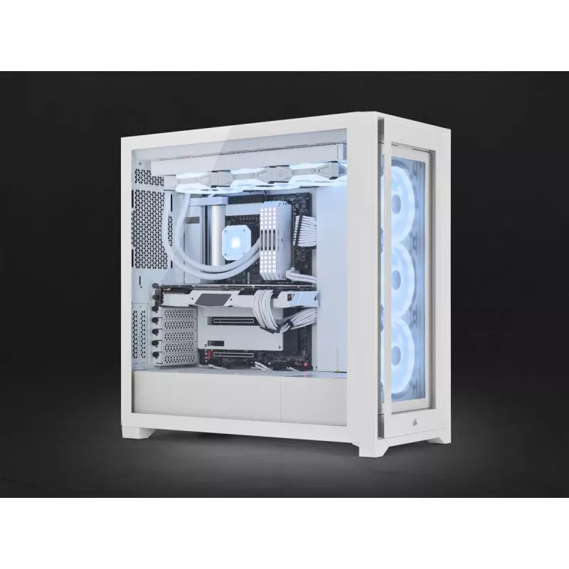 CORSAIR Mid-Tower Smart Case - iCUE 5000X - RGB QL Edition Tempered Glass True - Λευκό