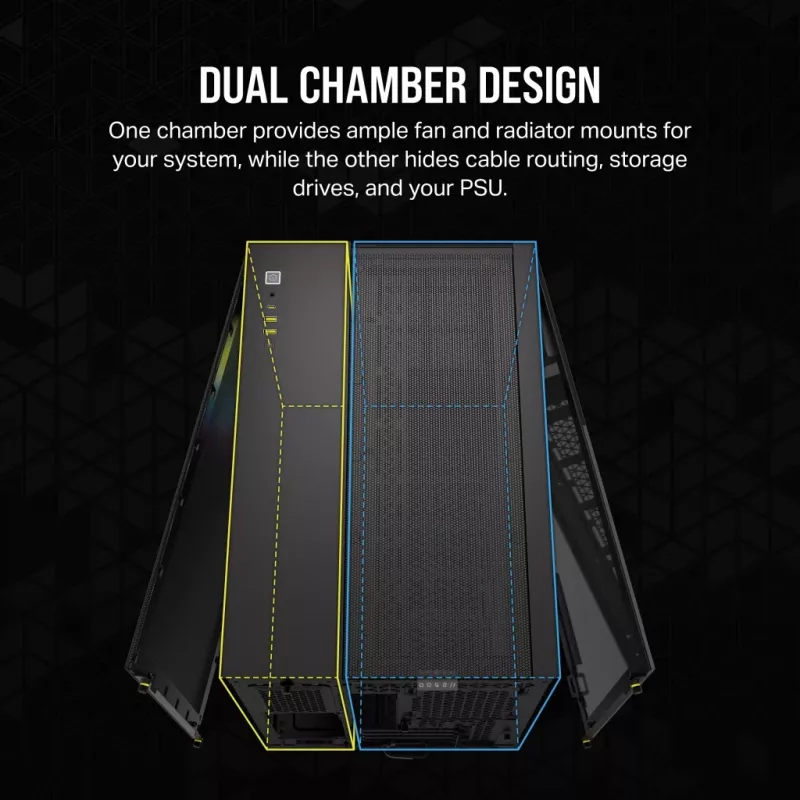 CORSAIR PC Case - Icue Link 2500x RGB Micro ATX Dual Chamber Μαύρο