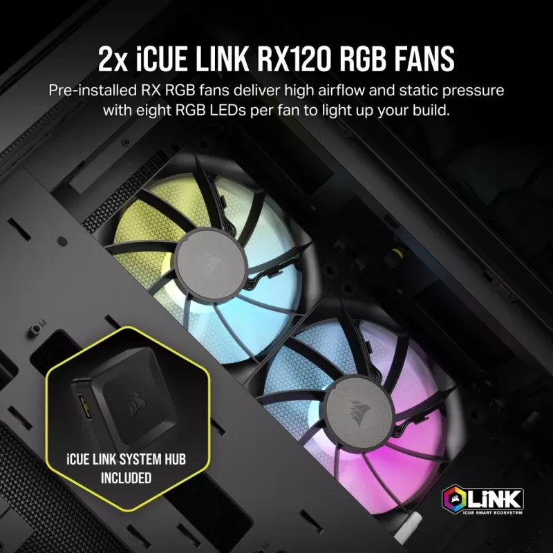CORSAIR PC Case - Icue Link 2500x RGB Micro ATX Dual Chamber Μαύρο