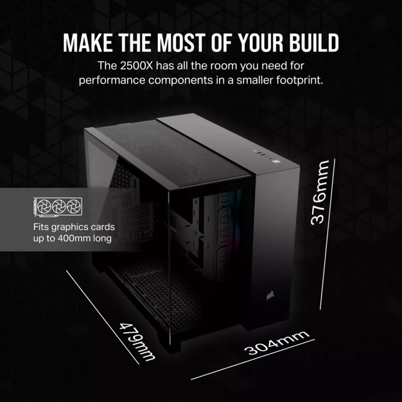 CORSAIR PC Case - Icue Link 2500x RGB Micro ATX Dual Chamber Μαύρο