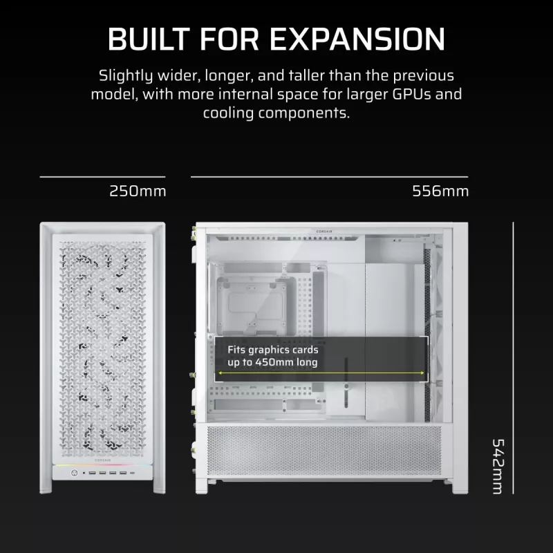 CORSAIR Κουτί PC - Frame 5000D RS High-Airflow Mid-Tower Κουτί PC - Λευκό