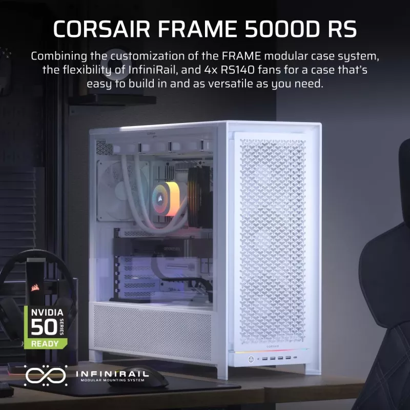 CORSAIR Κουτί PC - Frame 5000D RS High-Airflow Mid-Tower Κουτί PC - Λευκό