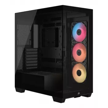 Κουτί PC Midi-Tower CORSAIR 3500X RS-R ARGB — Μαύρο, σκληρυμένο γυαλί, υποστηρίζει ATX/EATX/Micro-ITX, 3x120 mm ανεμιστήρες εμπρός