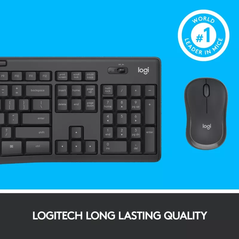 LOGITECH Mk295 Silent Wireless Combo Graphite Azerty Βελγικό