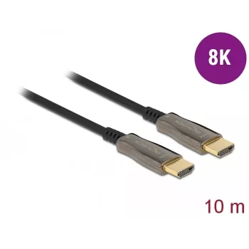 DELOCK Ενεργό Οπτικό Καλώδιο HDMI – Βύσμα A – Βύσμα A – 8K 60 Hz – 10 m – Μαύρο