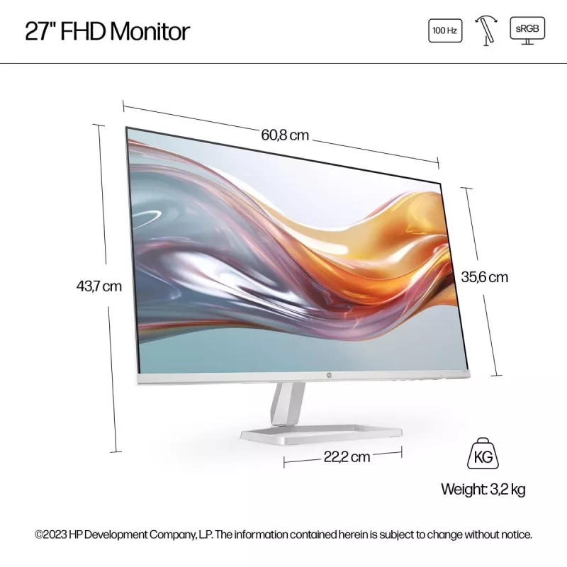 HP Οθόνη Desktop - Σειρά 5 527sw - 27 inch - 1920x1080 (FHD) - IPS