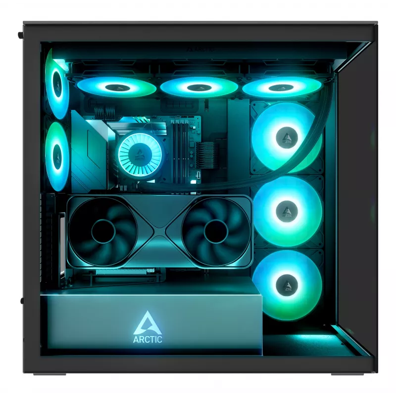 ARCTIC Xtender VG (Mirror Black) Premium κουτί PC E-ATX με κάθετη βάση GPU