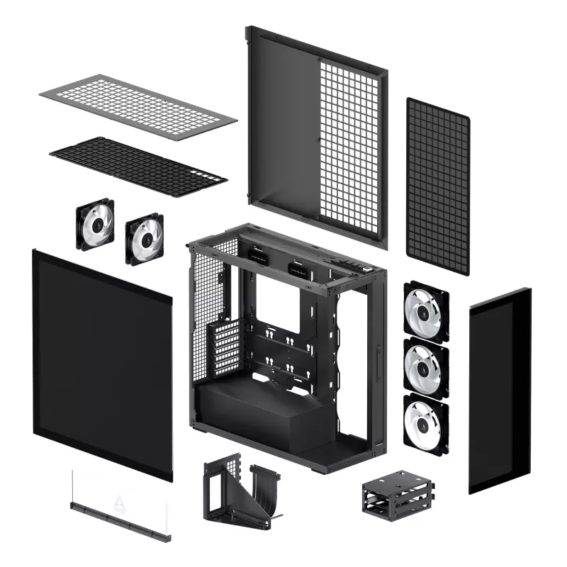ARCTIC Xtender VG (Mirror Black) Premium κουτί PC E-ATX με κάθετη βάση GPU