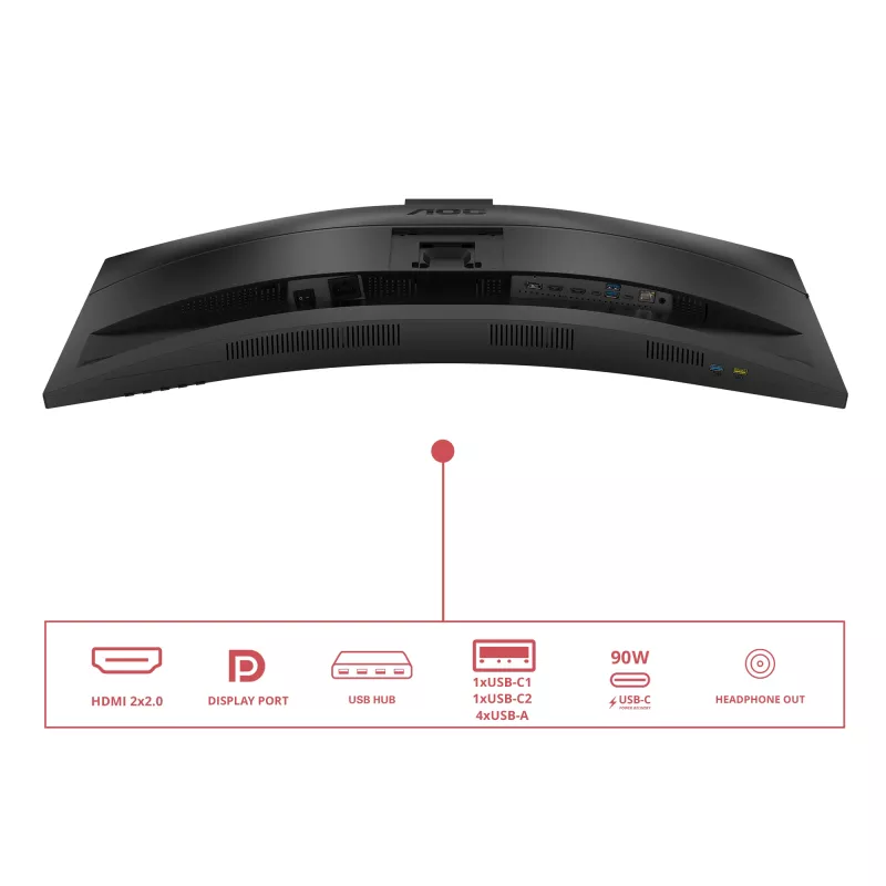 AOC E4 CU34E4CW Οθόνη υπολογιστή 86,4 cm (34 ίντσες) 3440 x 1440 Pixel UltraWide Quad HD LED Μαύρο