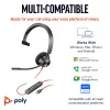 HP Poly Blackwire 3310 μονοφωνικό Headset με USB-C + προσαρμογέα USB-C/A