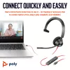 HP Poly Blackwire 3310 μονοφωνικό Headset με USB-C + προσαρμογέα USB-C/A