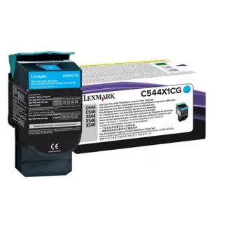 Toner Lexmark C544X1CG προγράμματος επιστροφής, εξαιρετικά υψηλής απόδοσης, 4000 σελίδες, κυανό