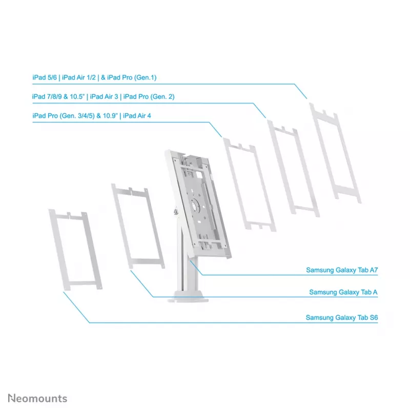 Neomounts DS15-640WH1 βάση tablet γραφείου 9,7-11 ίντσες - κλειδωνόμενη