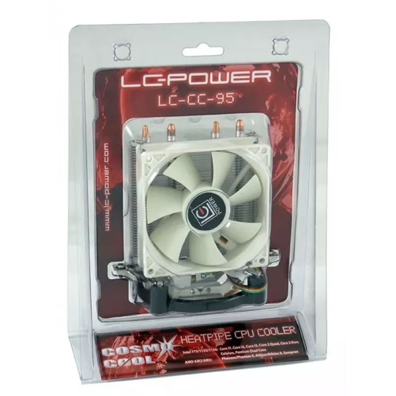 Ψύκτρα LC-Power LC-CC-95 ψύκτρα επεξεργαστή 9.2 cm ασημί λευκό