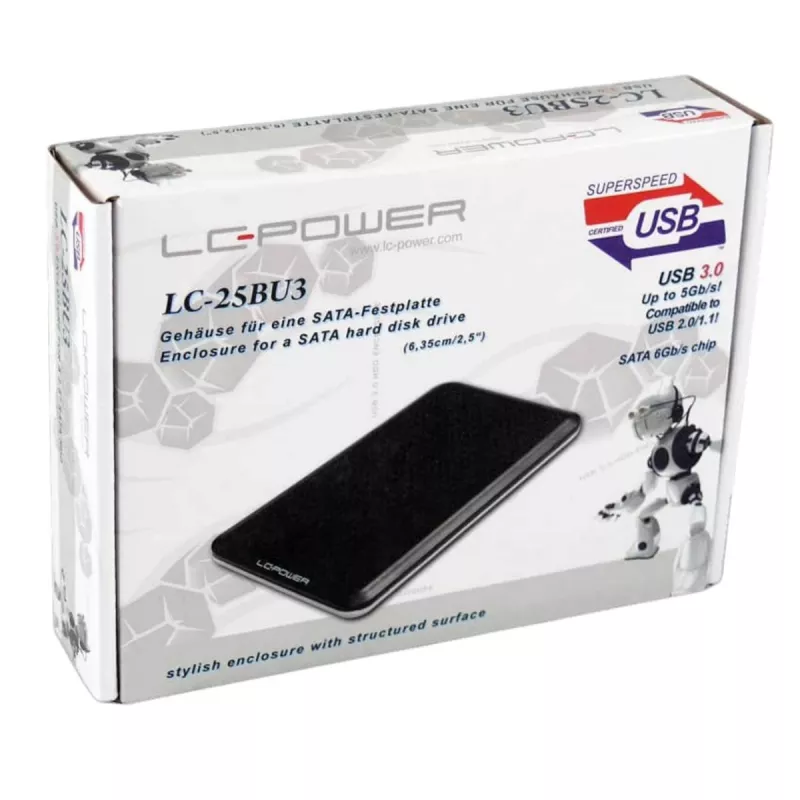 LC-POWER θήκη HDD Lc-25bu3 - USB 3.0 6,35cm/2.5in μαύρο