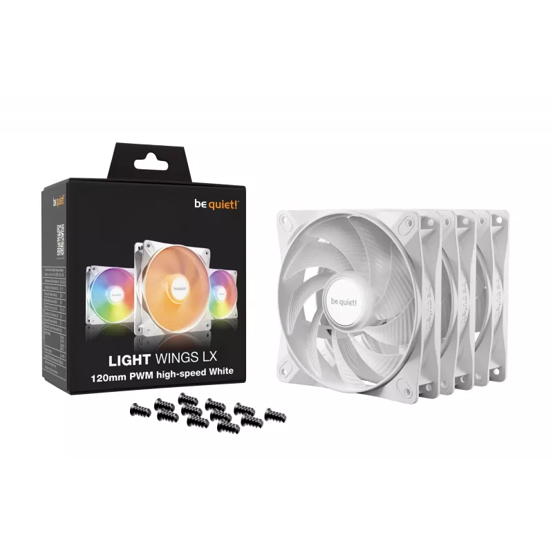 be quiet! LIGHT WINGS LX 120mm PWM High Speed 3-pack λευκό