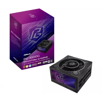 Τροφοδοτικό ASRock Phantom Gaming PG-1000G 750 W, ATX 20+4 Pin, 80 PLUS Gold, ανεμιστήρας 135 mm, πλήρως modular, μαύρο
