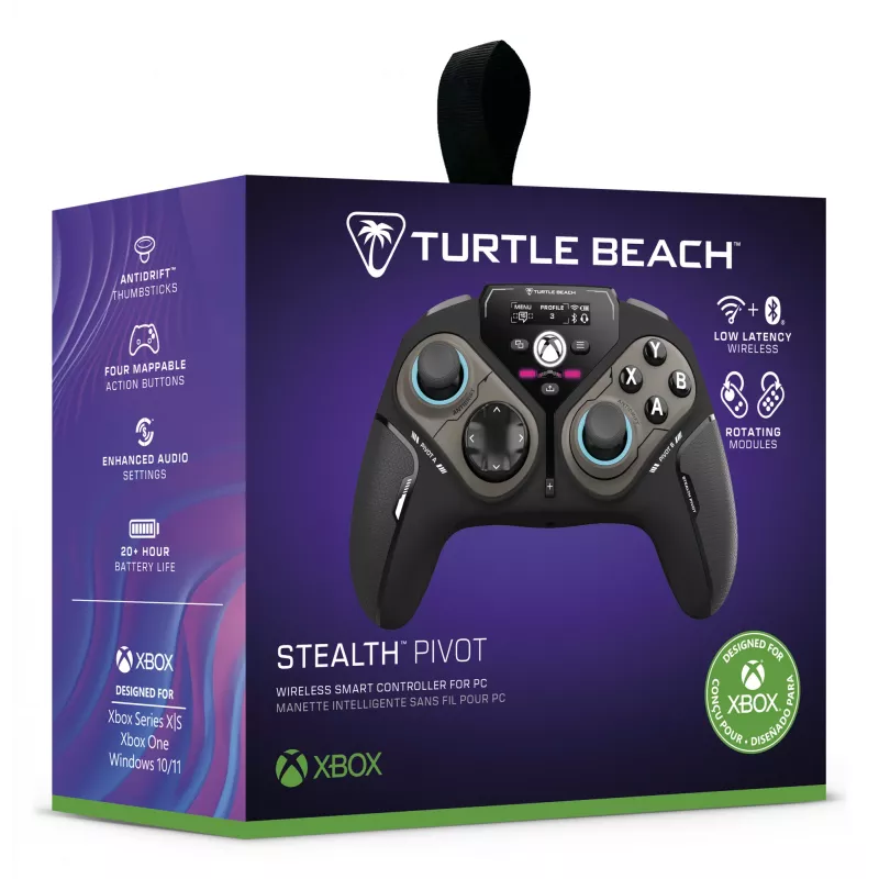 Turtle Beach Stealth Pivot ασύρματος έξυπνος χειριστής παιχνιδιών με περιστρεφόμενα modules, Display-Dashboard, Hall-Effect sticks, επαναπρογραμματιζόμενα κουμπιά για Windows-PC, Xbox Series X|S και Xbox One