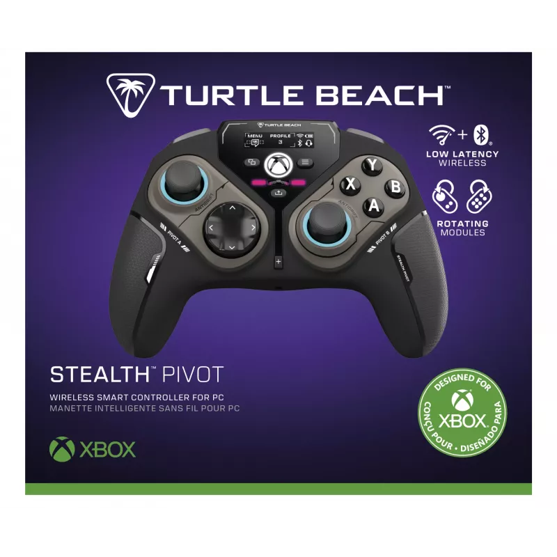 Turtle Beach Stealth Pivot ασύρματος έξυπνος χειριστής παιχνιδιών με περιστρεφόμενα modules, Display-Dashboard, Hall-Effect sticks, επαναπρογραμματιζόμενα κουμπιά για Windows-PC, Xbox Series X|S και Xbox One