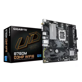 GIGABYTE B760M D3HP WIFI6 μητρική - Υποστηρίζει Intel Core 14ης γενιάς CPUs, 4+1+1 φάσεις ψηφιακού VRM, έως 5600 MHz DDR5, 2xPCIe 4.0 M.2, Wi-Fi 6, GbE LAN, USB 3.2 Gen1
