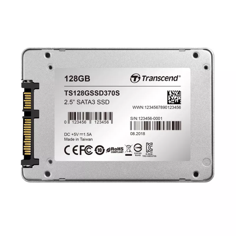 TRANSCEND SSD 370 128GB 2.5in SATA Ill 6gb/s Mlc Θήκη αλουμινίου
