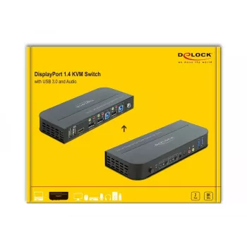 DELOCK DisplayPort 1.4 KVM Switch 8K 30Hz USB 3.0 + Ήχος