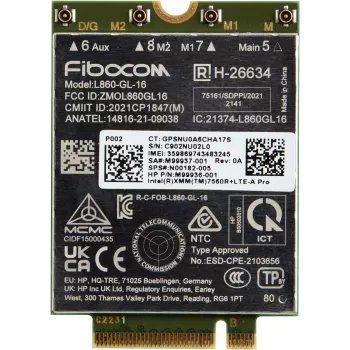 HP XMM 7560 R+ LTE-Advanced Pro WWAN, Κίνα, Business, -20 - 65 °C, -40 - 85 °C, Windows 10, Windows 11, 42 mm