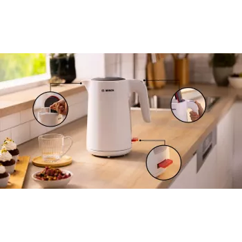 Bosch TWK2M161 βραστήρας, 1,7 l, 2400 W, λευκό, πλαστικό περίβλημα, βάση 360°