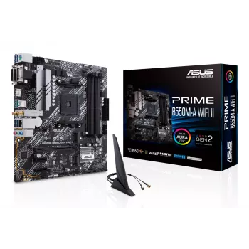 Μητρική κάρτα ASUS PRIME B550M-A WIFI II micro ATX — AMD B550, Socket AM4, DDR4, 4 DIMM, Wi‑Fi 6, Bluetooth 5.2, 2x M.2, HDMI 2.1