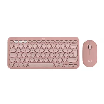 Logitech Pebble 2 Combo Ασύρματο πληκτρολόγιο ποντίκι ροζ QWERTY