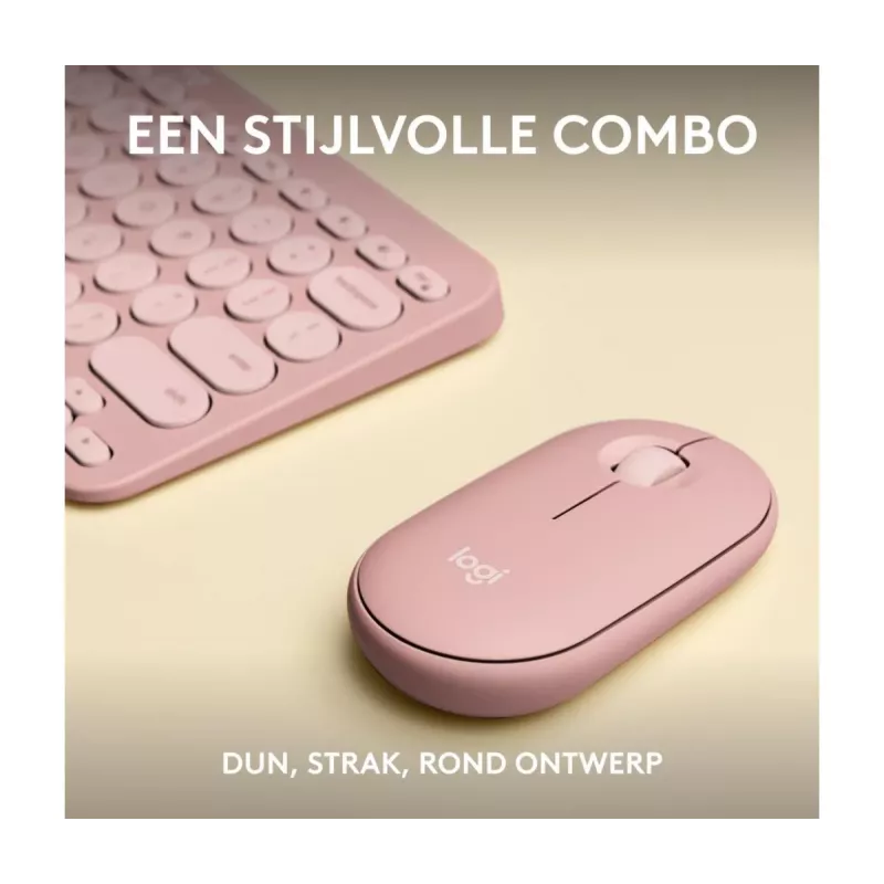 Logitech Pebble 2 Combo Ασύρματο πληκτρολόγιο ποντίκι ροζ QWERTY
