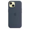 Θήκη Apple iPhone 15 σιλικόνης με MagSafe Storm Blue