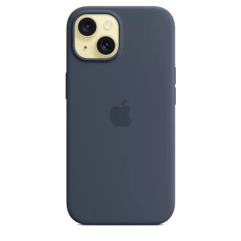 Θήκη Apple iPhone 15 σιλικόνης με MagSafe Storm Blue