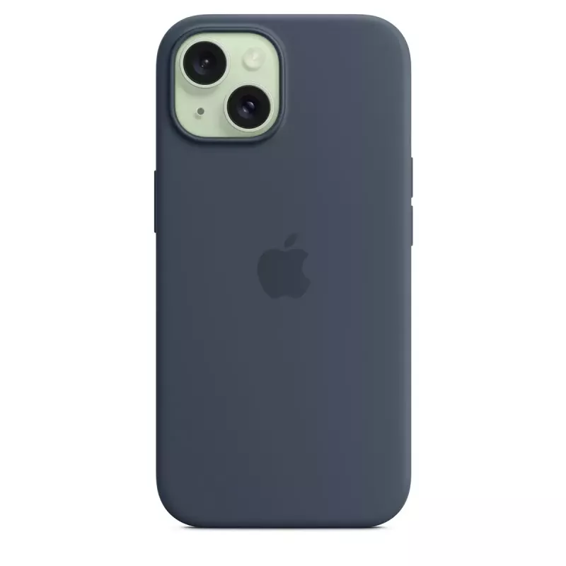 Θήκη Apple iPhone 15 σιλικόνης με MagSafe Storm Blue