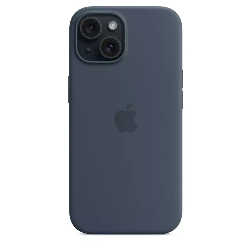 Θήκη Apple iPhone 15 σιλικόνης με MagSafe Storm Blue