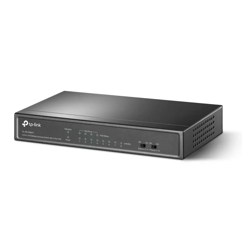 Διακόπτης δικτύου TP-Link TL-SF1008LP Unmanaged Fast Ethernet (10/100) Power over Ethernet (PoE) Μαύρο