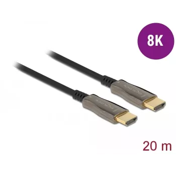 DELOCK Ενεργό οπτικό καλώδιο HDMI – αρσενικό – αρσενικό – 8K 60 Hz – 20 m – μαύρο