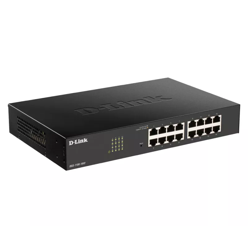 D-Link DGS-1100-16V2 Managed L2 Gigabit Ethernet (10/100/1000) Μαύρο