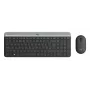 LOGITECH Λεπτό ασύρματο σετ πληκτρολογίου και ποντικιού MK470 - Graphite - AZERTY Βελγικό