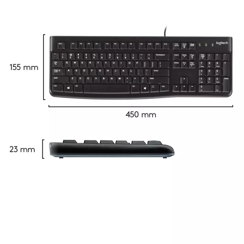 LOGITECH Πληκτρολόγιο K120 - Azerty Βελγικό