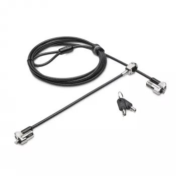Kensington NanoSaver Keyed Dual Head Κλειδαριά Laptop, 1,8 m, Kensington, Κλειδί, Χάλυβας άνθρακα, Μαύρο, Ανοξείδωτο χάλυβας
