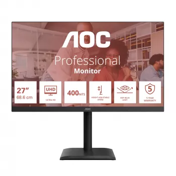 AOC E4 U27E4CV Οθόνη Υπολογιστή 68,6 cm (27 ίντσες) 3840 x 2160 Pixel 4K Ultra HD LED Μαύρο