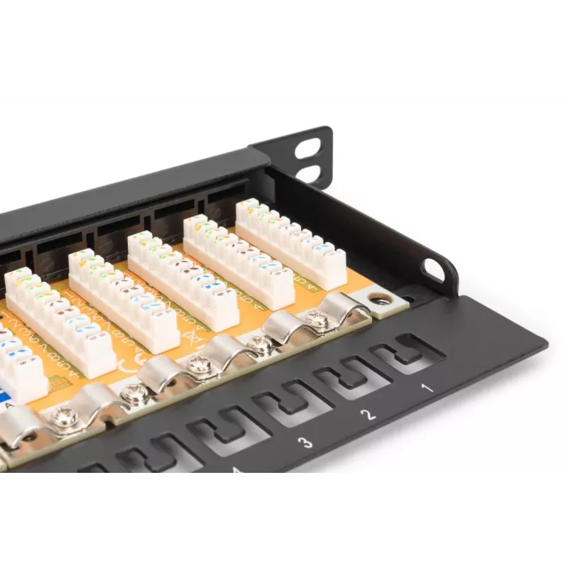 DIGITUS Patchpanel CAT6 μη θωρακισμένο 24-Port με Shutter - μαύρο