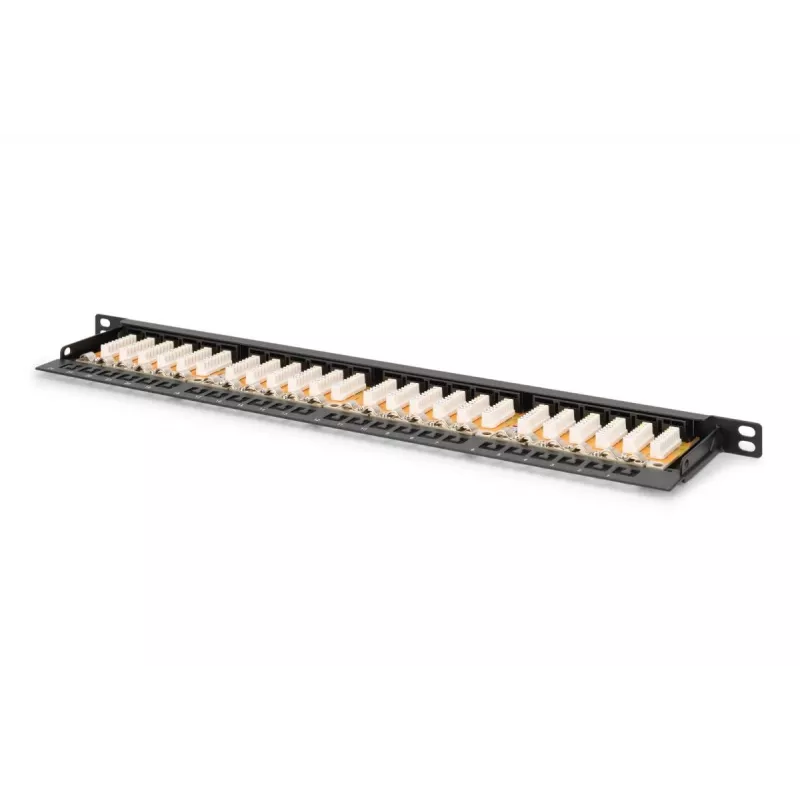DIGITUS Patchpanel CAT6 μη θωρακισμένο 24-Port με Shutter - μαύρο