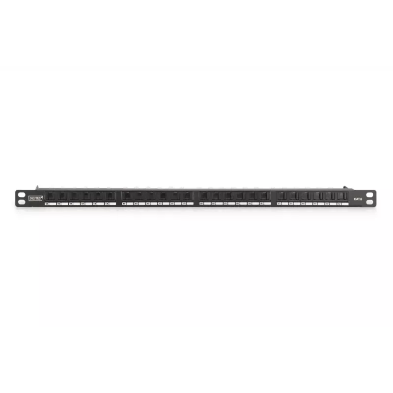 DIGITUS Patchpanel CAT6 μη θωρακισμένο 24-Port με Shutter - μαύρο