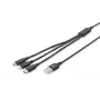 DIGITUS καλώδιο φόρτισης 3-in-1 USB-A – Lightning + Micro-B + Type-C 1 m