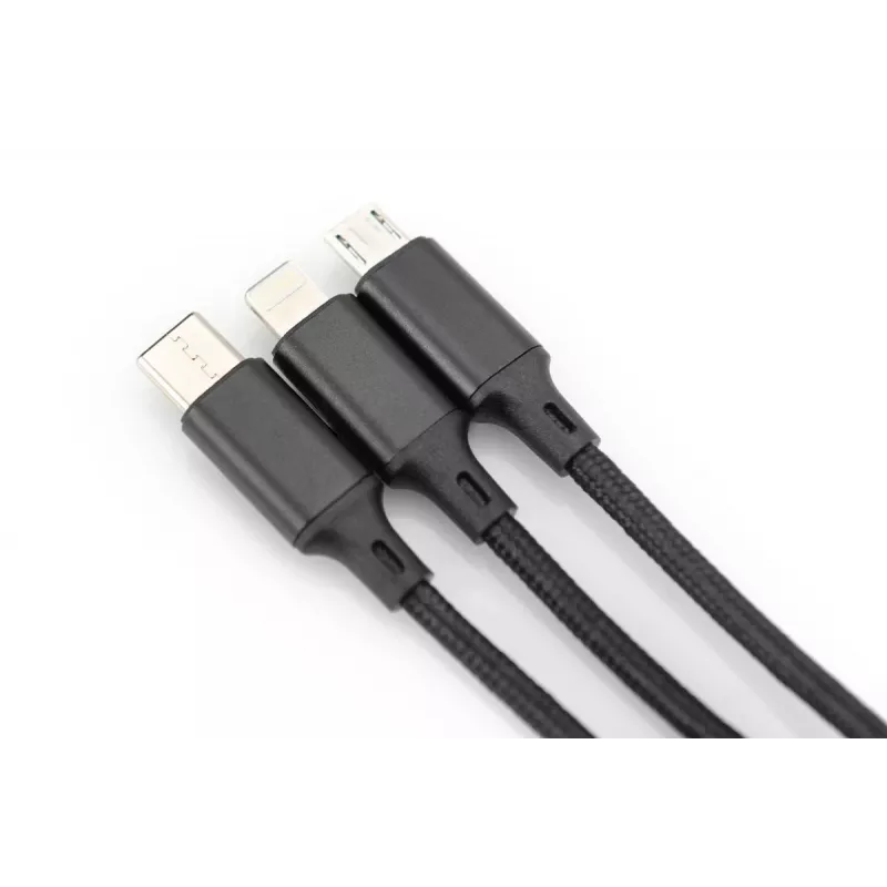 DIGITUS καλώδιο φόρτισης 3-in-1 USB-A – Lightning + Micro-B + Type-C 1 m